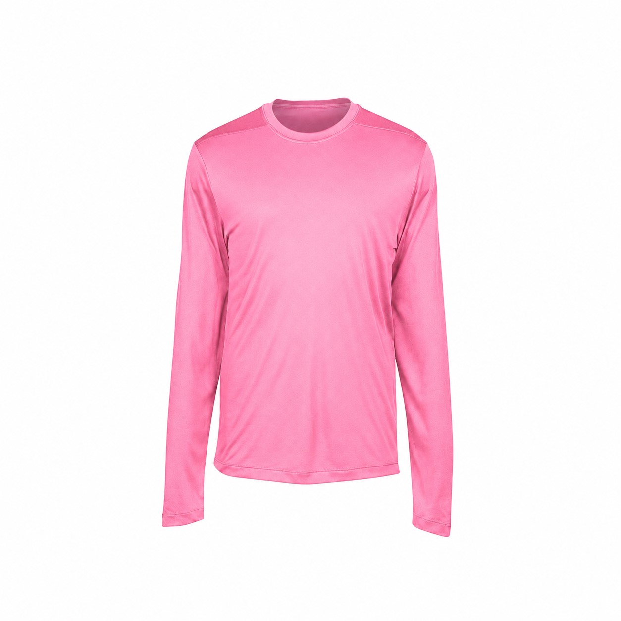 Men's Four-Ounce Polyester Long Sleeve Performance Tee — Pink