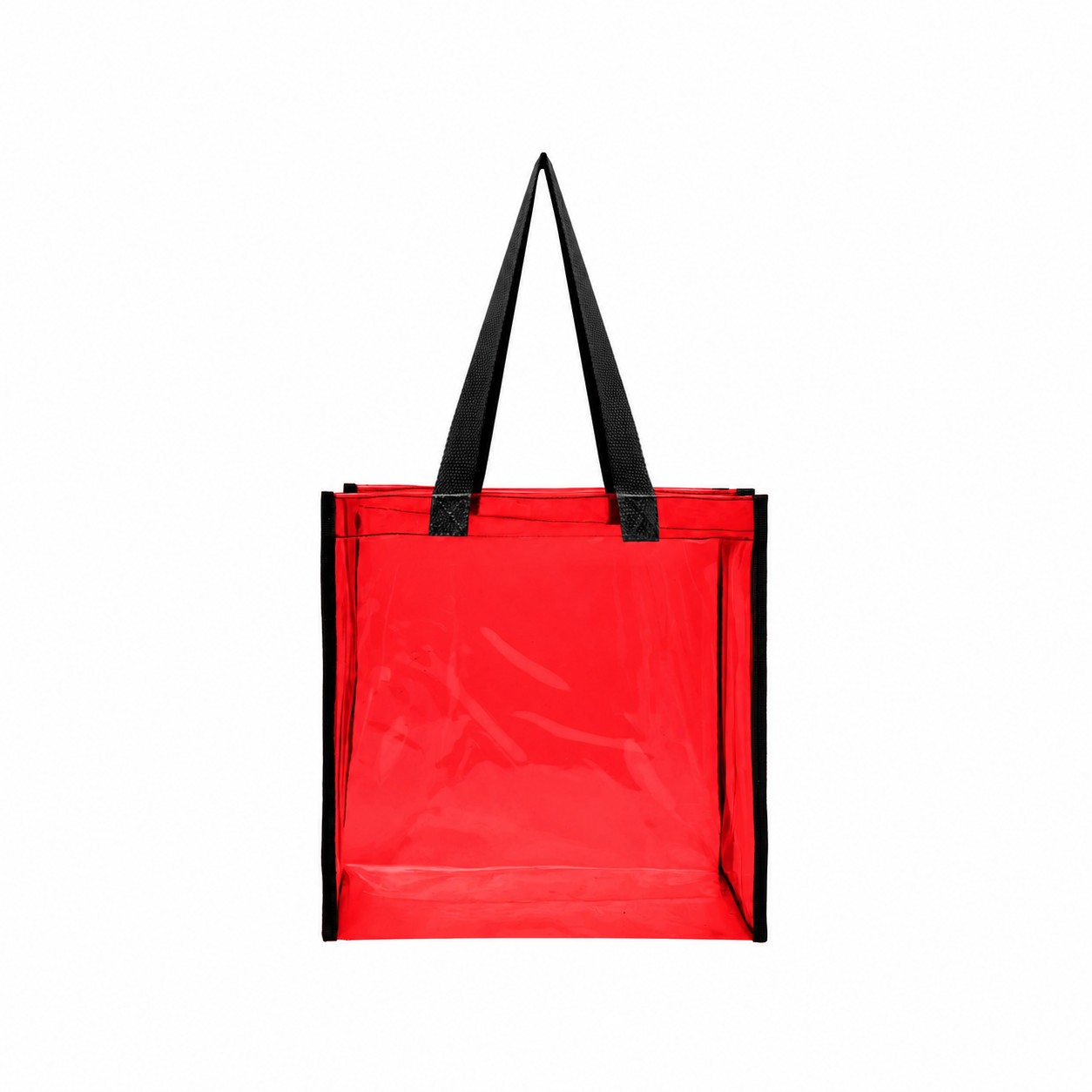 Clear PVC Tote Bag — Red