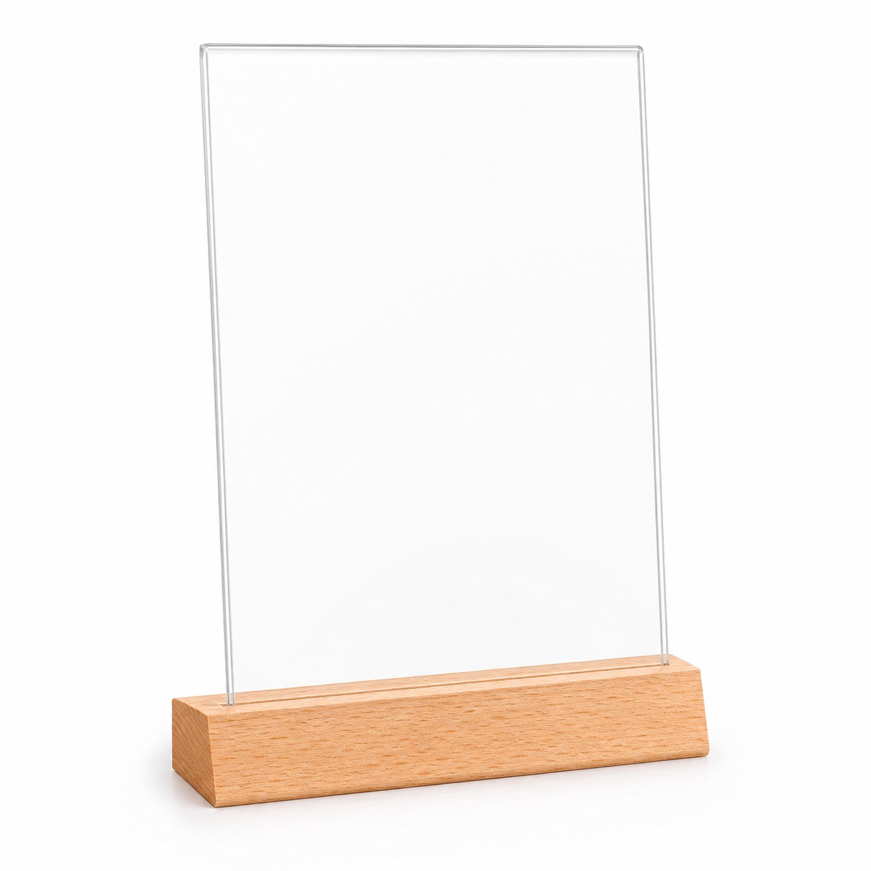 A6 Acrylic Sign Holder With Wood Base — view 2