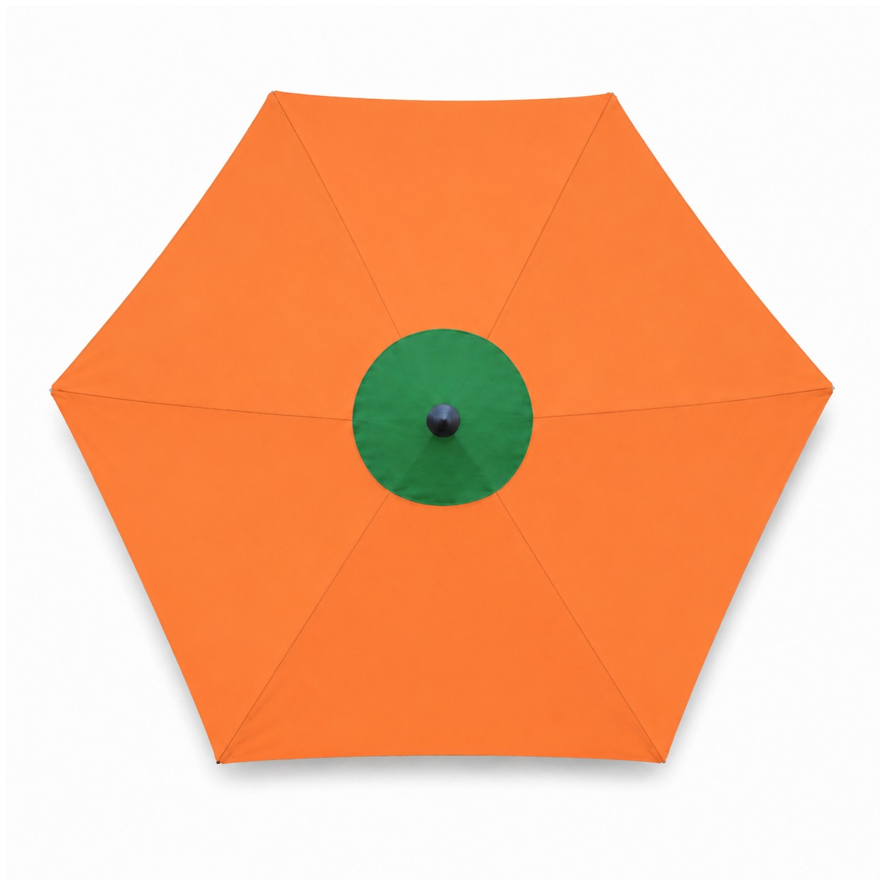 7-Foot Wooden Market Umbrella With Valance — Orange