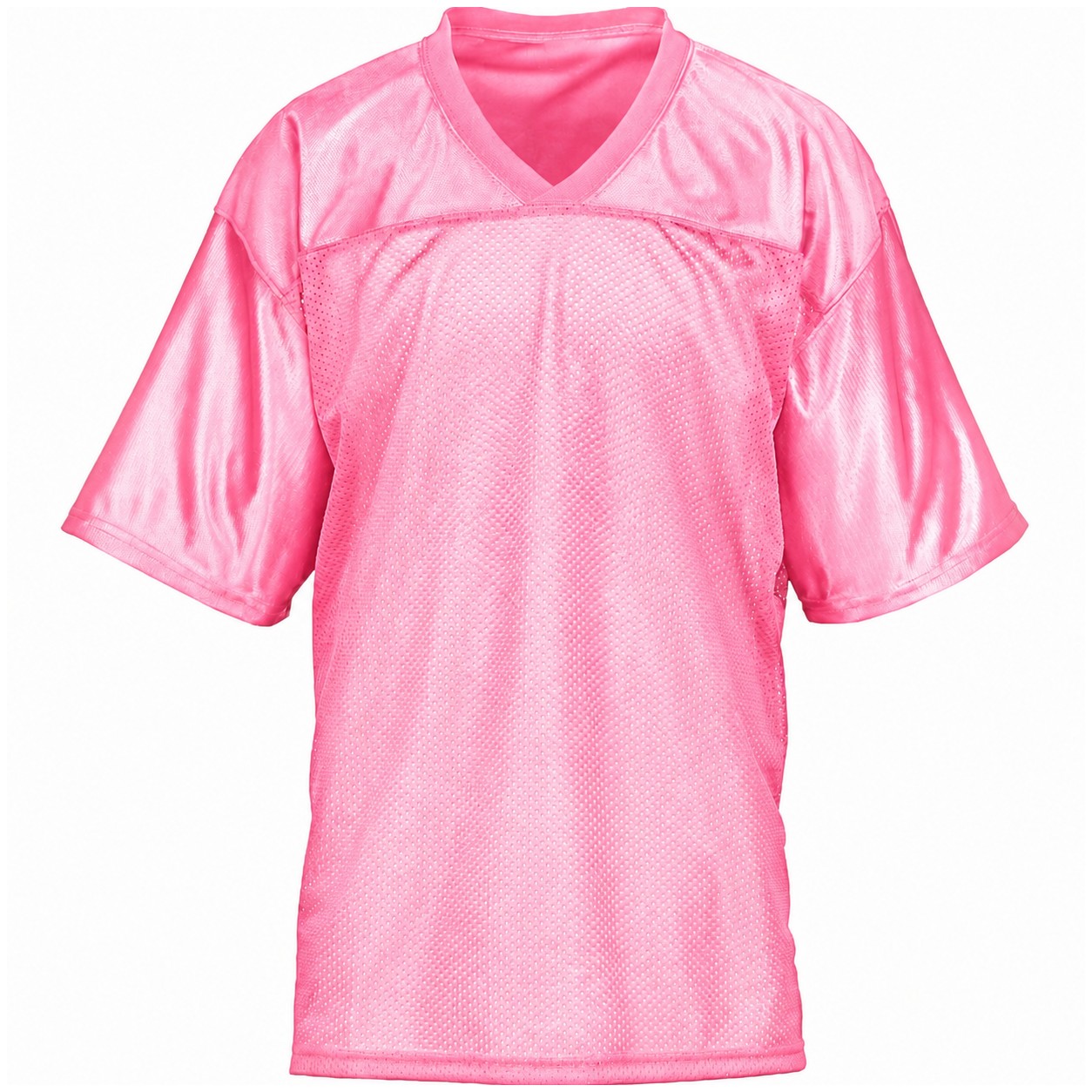 Polyester Mesh V Neck Football Jersey — Pink
