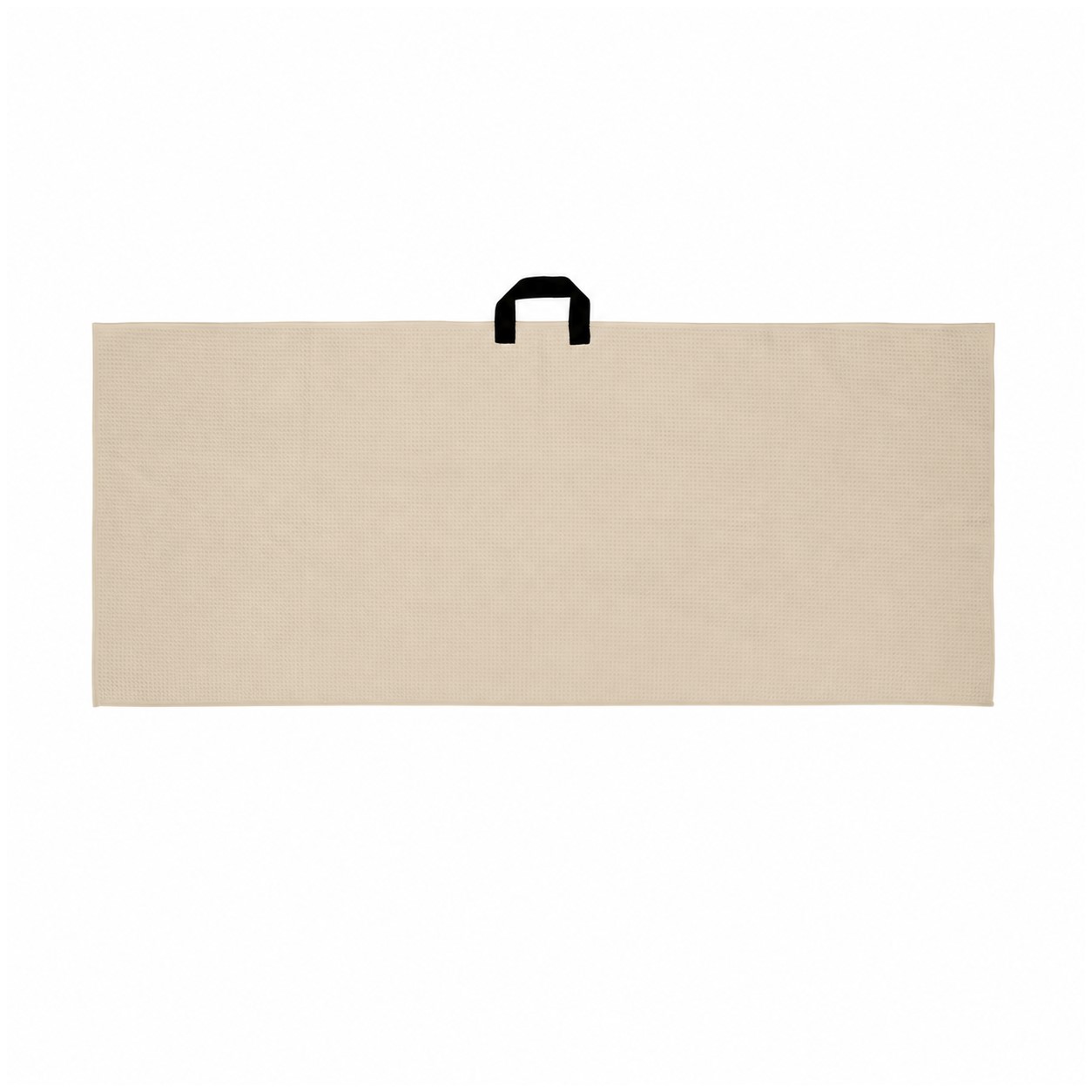 Waffle Golf Towel With Webbing Loop — Natural Beige