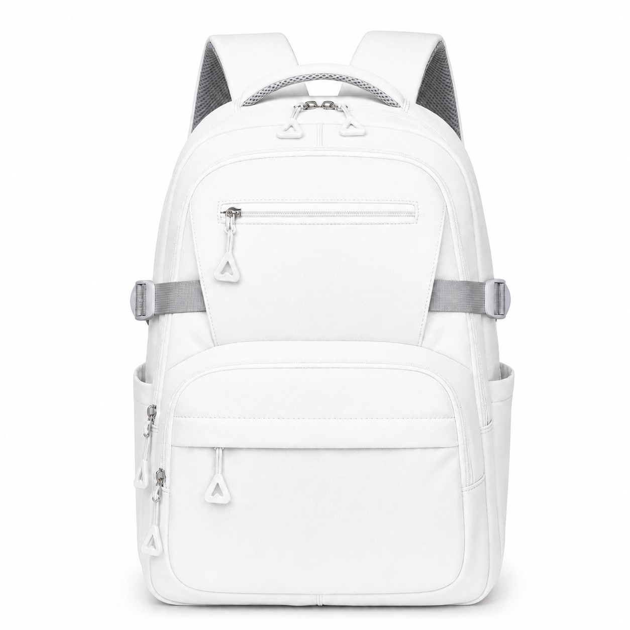 Oxford Cloth Laptop Backpack With Pockets — White