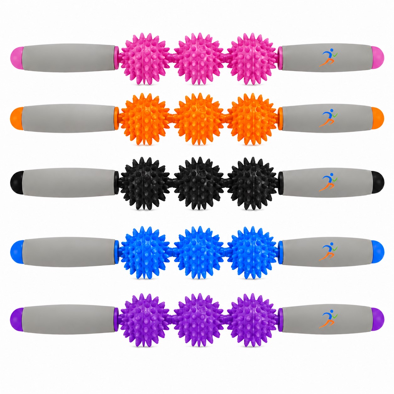 Three Ball Spiked Fascia Massage Stick