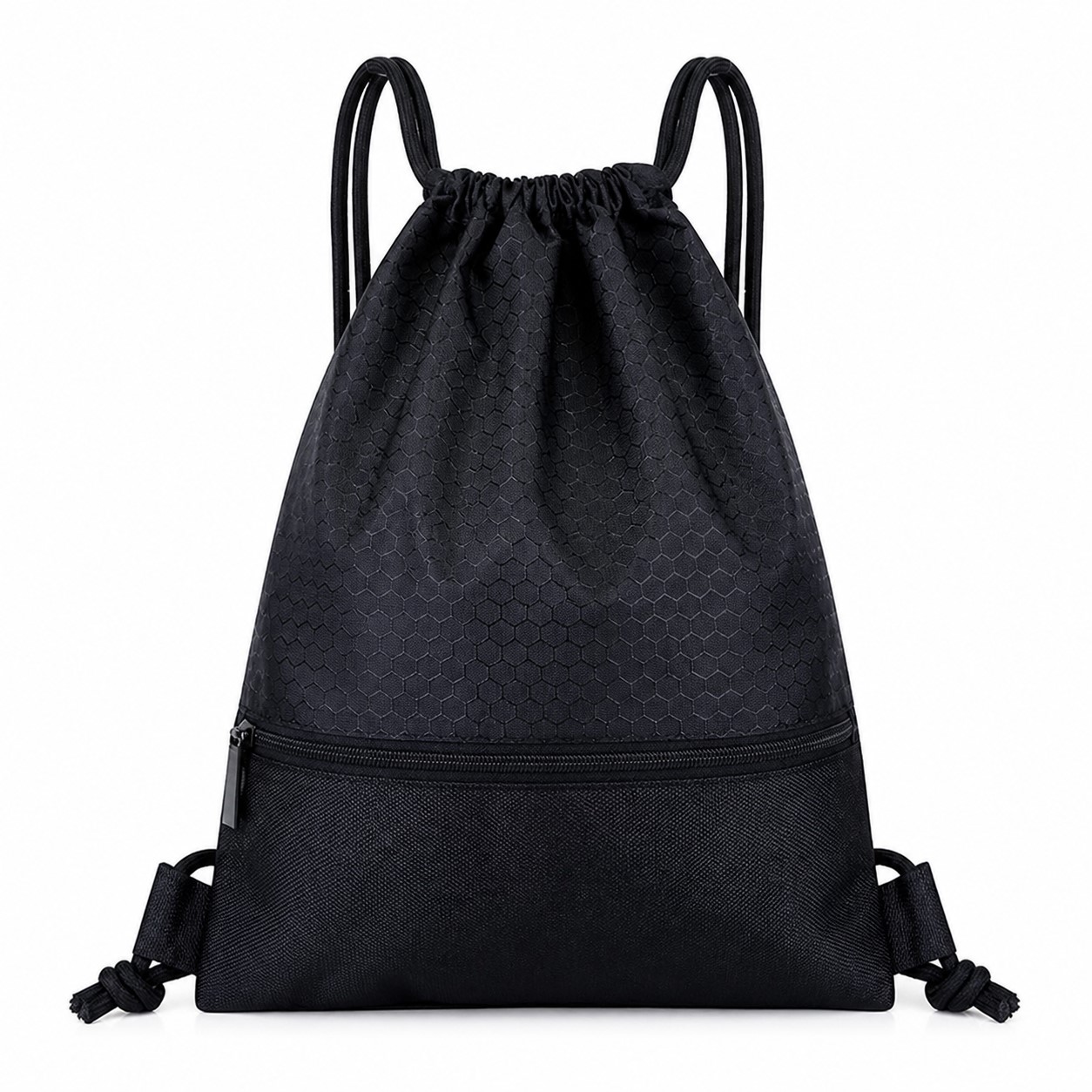 Waterproof Nylon Front Pocket Drawstring Backpack — view 2