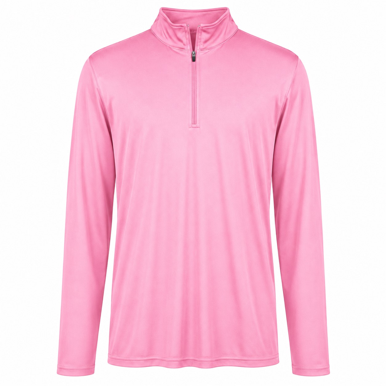 Men's Polyester Quarter Zip Team Pullover — Pink