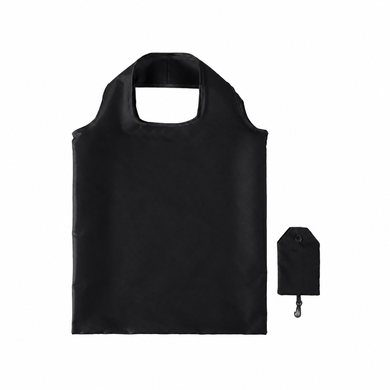 Polyester Folding Carry Tote — Black