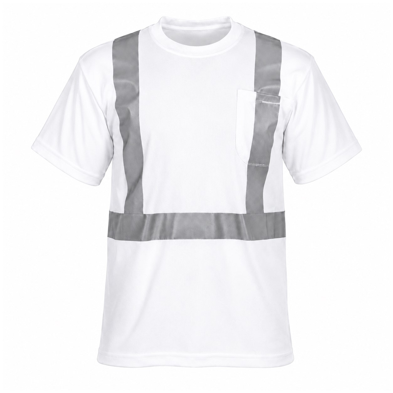 Reflective Pocket Polyester Safety Shirt — White