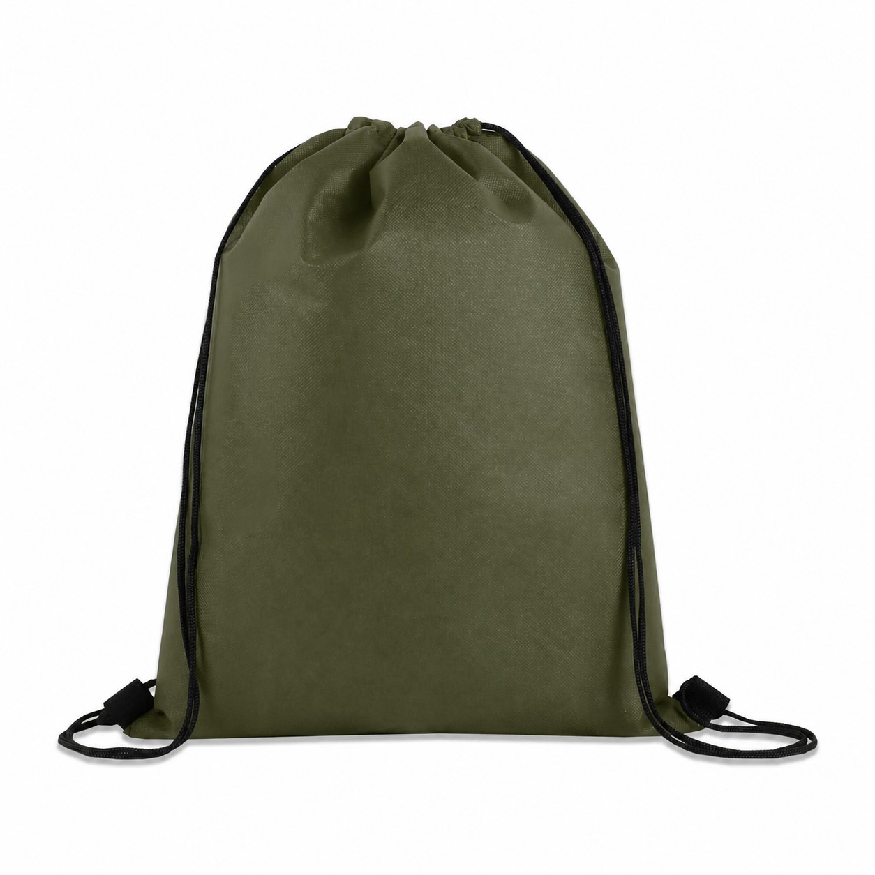 Large Non-Woven Drawstring Cinch Backpack — Army Green