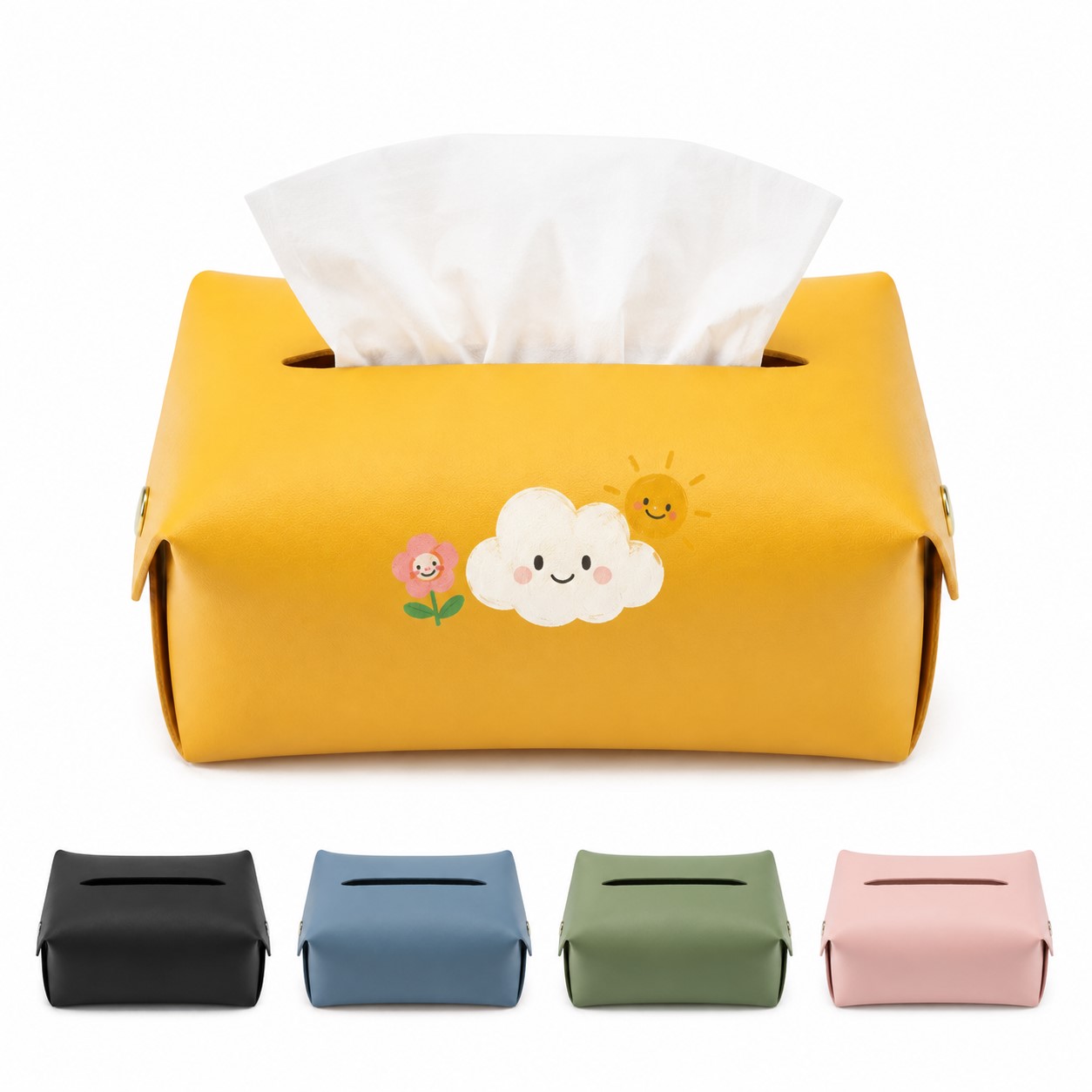 Rectangular Leather Tissue Dispenser Cover