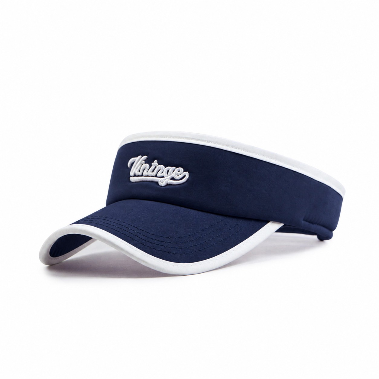 Polyester Curved Bill Visor Hat — Navy Blue
