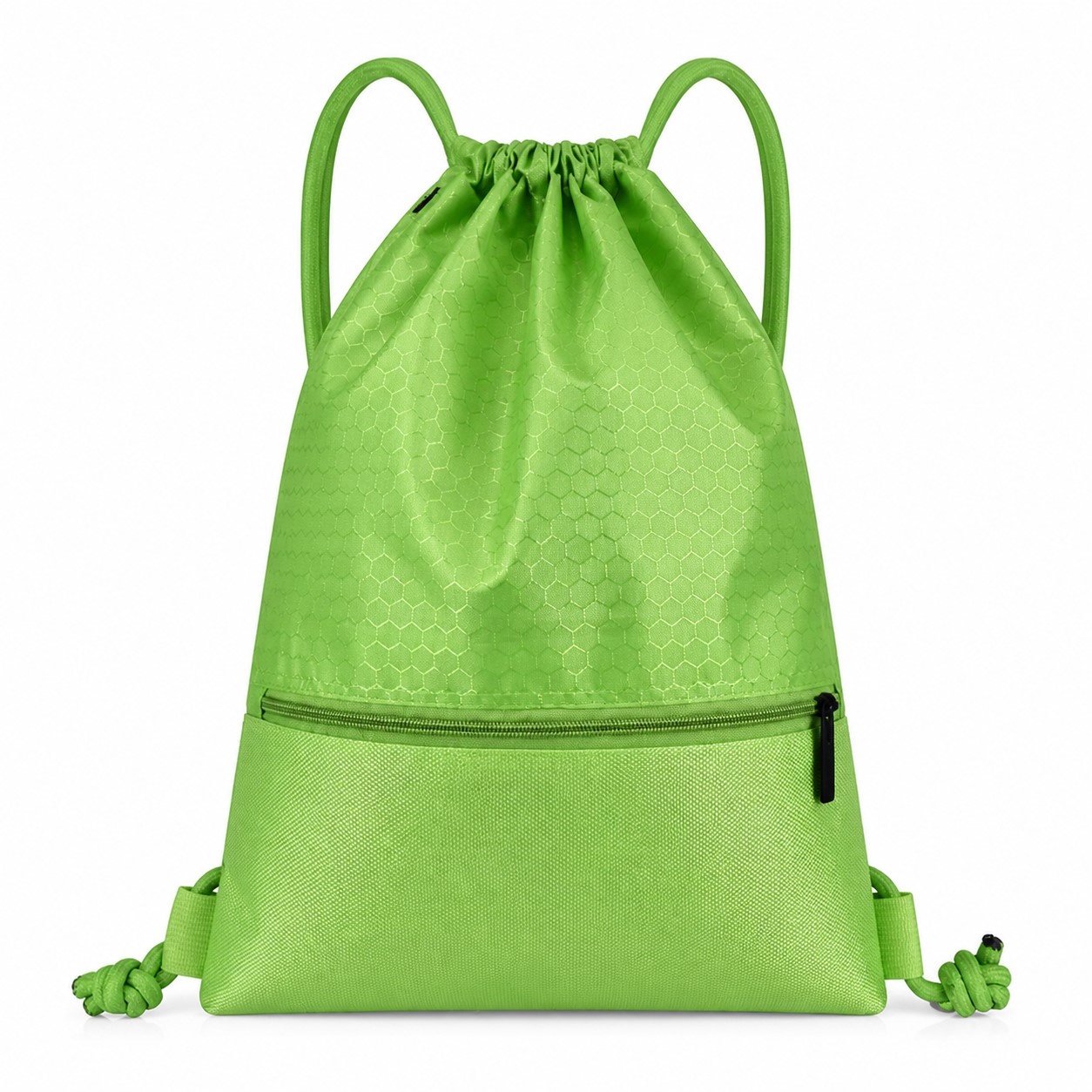 Waterproof Nylon Dual Pocket Drawstring Backpack — view 2
