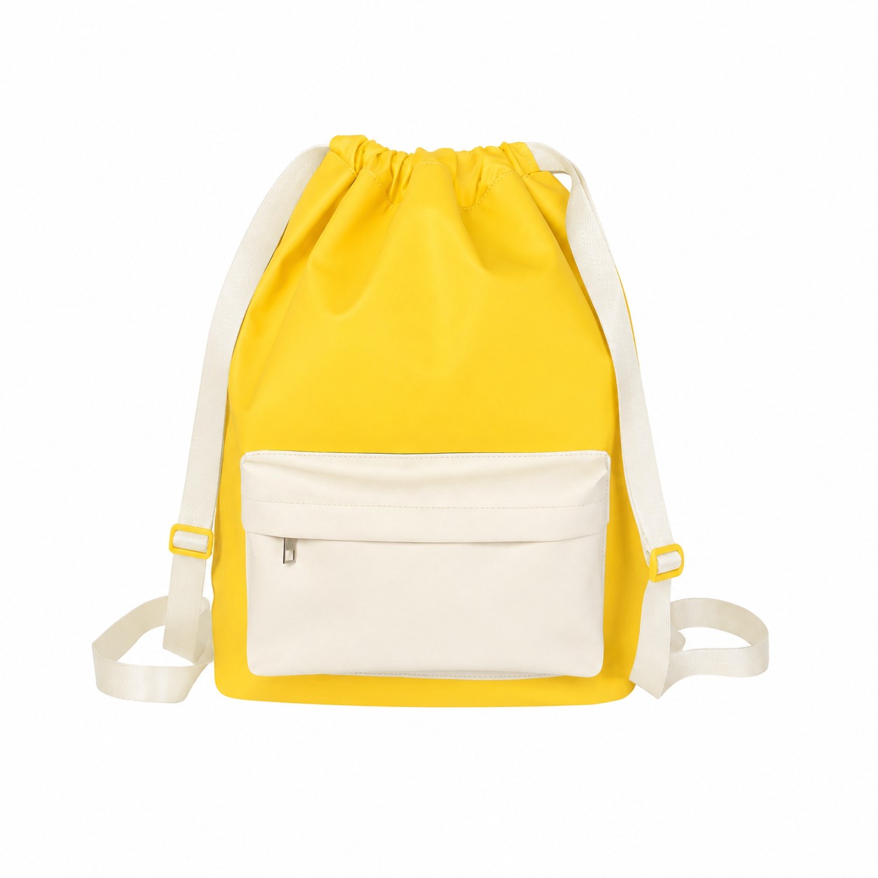 Functional Drawstring Bag — Bright Yellow/Ivory White
