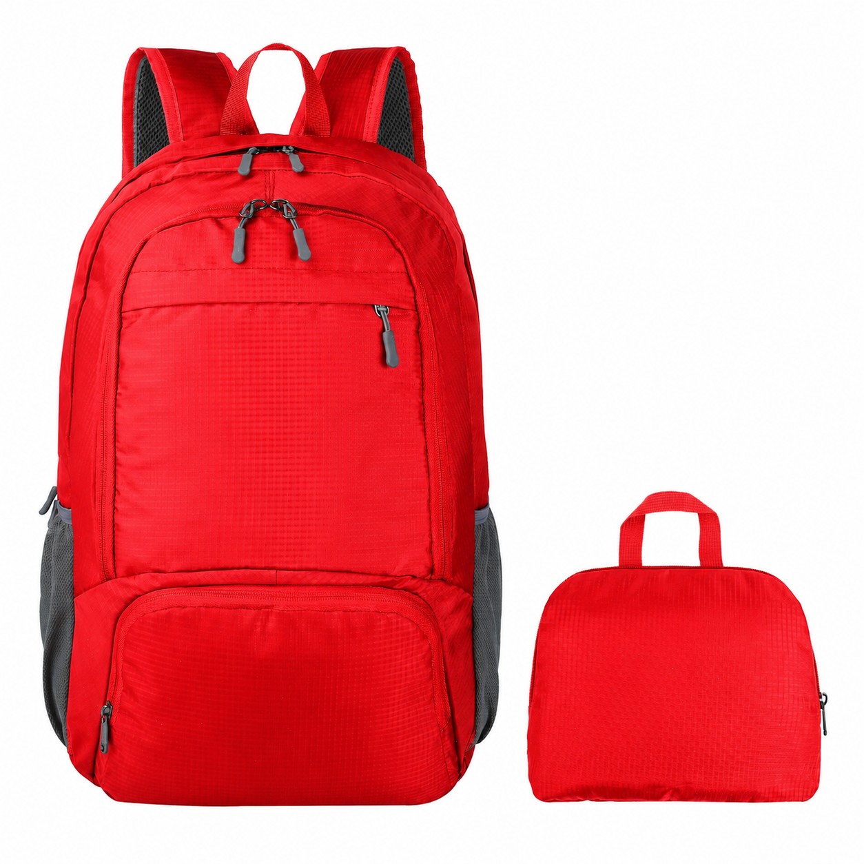 400D Ripstop Polyester Backpack — Red