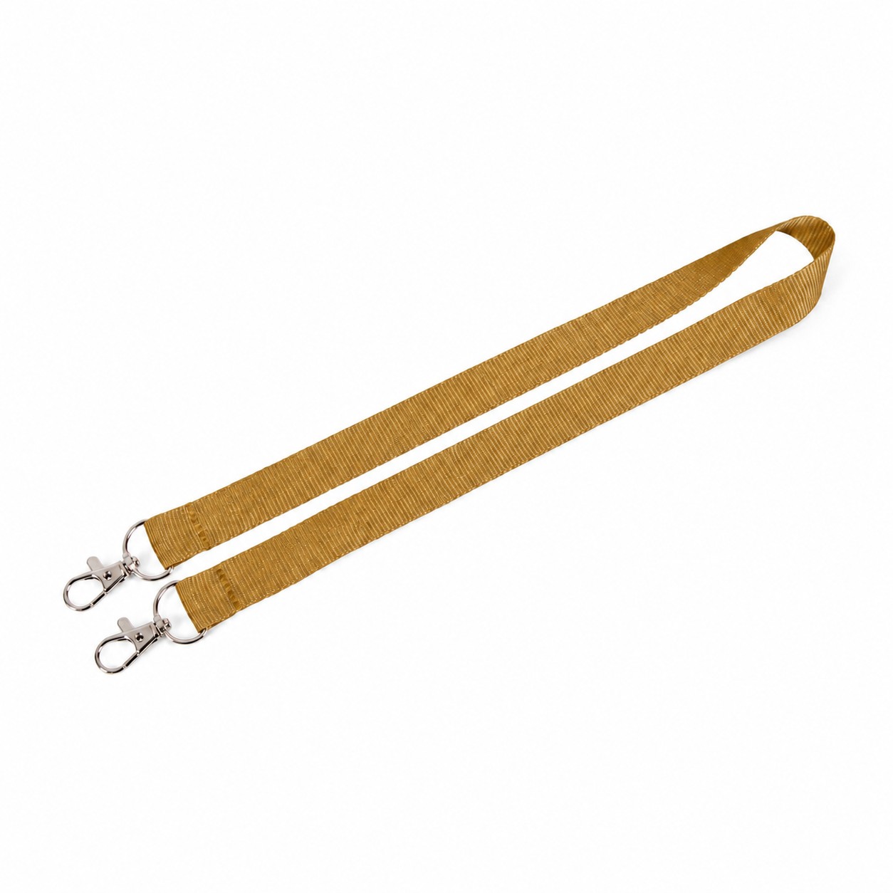Polyester Dual Clip Lanyard — Bronze Gold