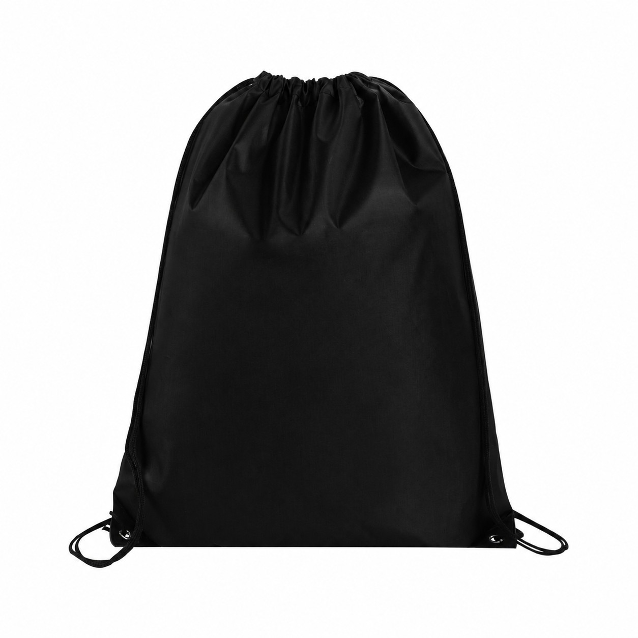 Polyester Drawcord Closure Drawstring Bag — Black