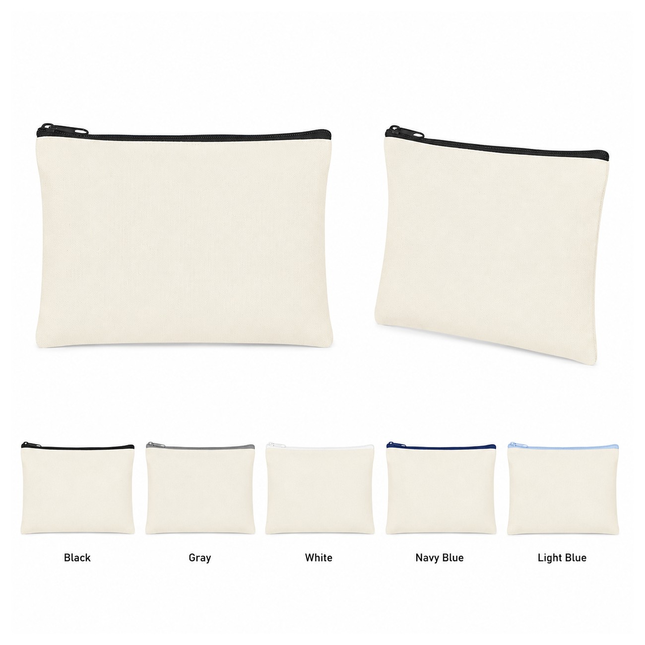 Canvas Zippered Storage Travel Pouch