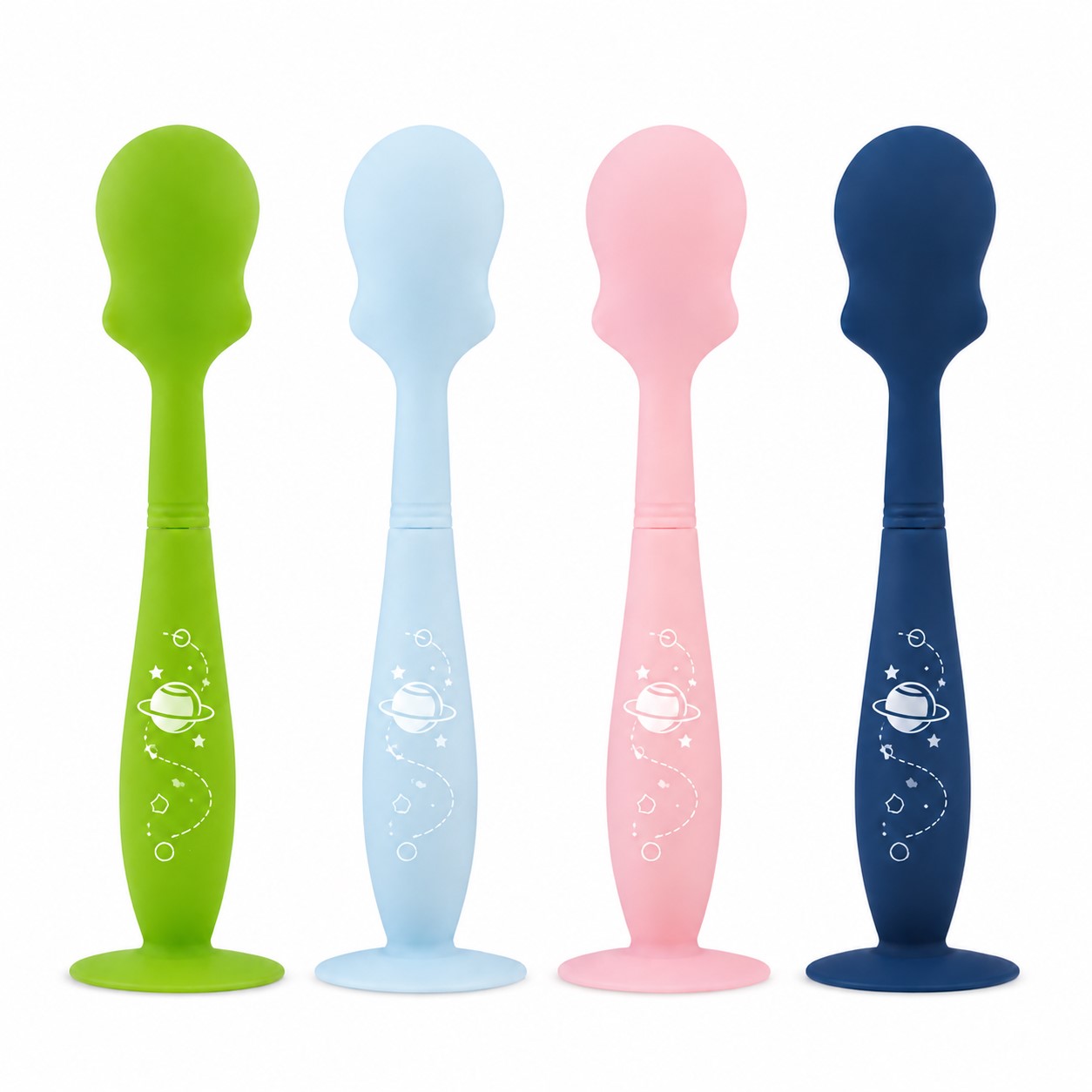 Detachable Silicone Feeding Spoon With Wide Base