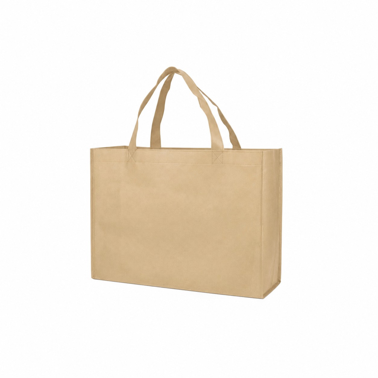 80GSM Non-Woven Shopping Tote Bag — Tan Beige