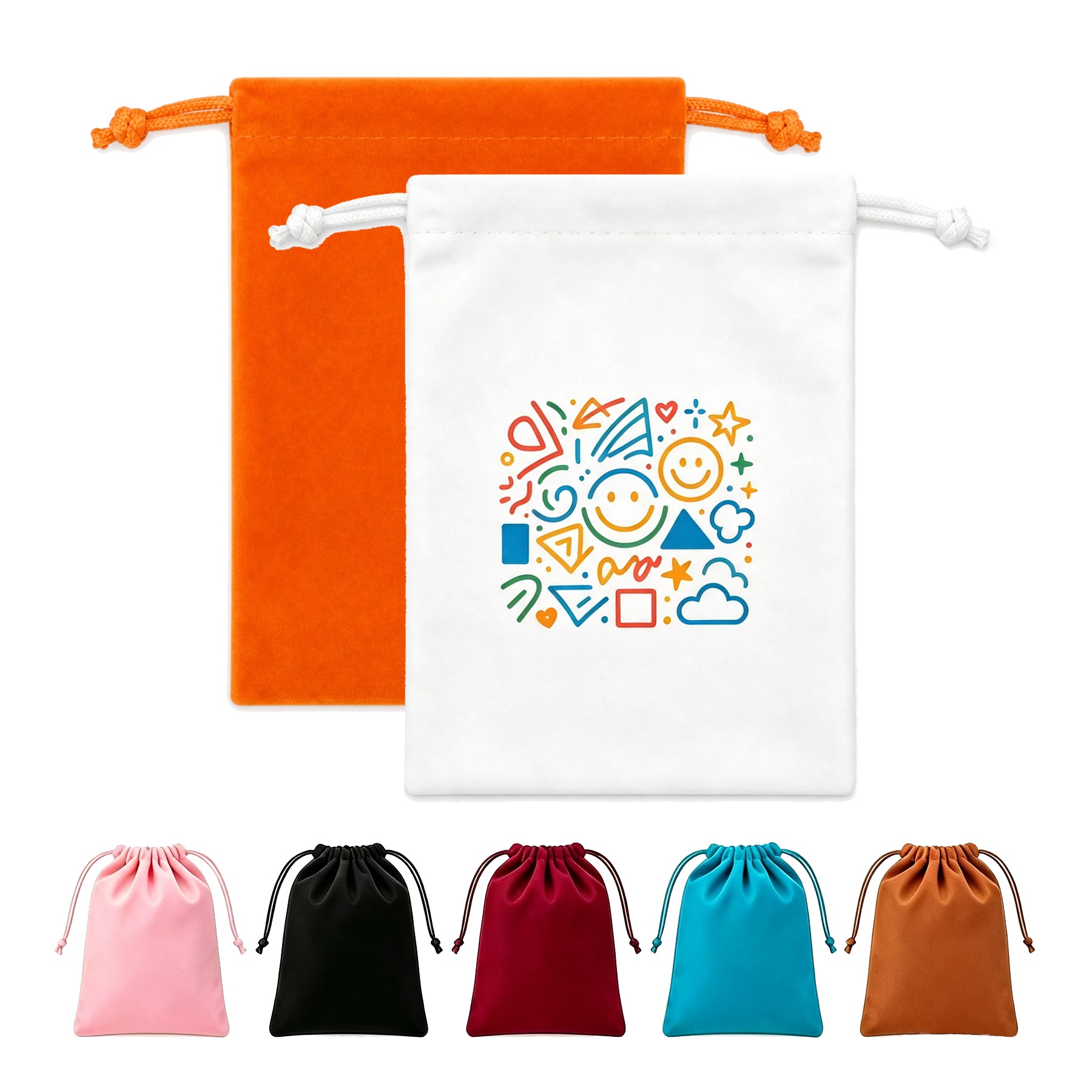 Flannel Drawstring Accessory Pouch