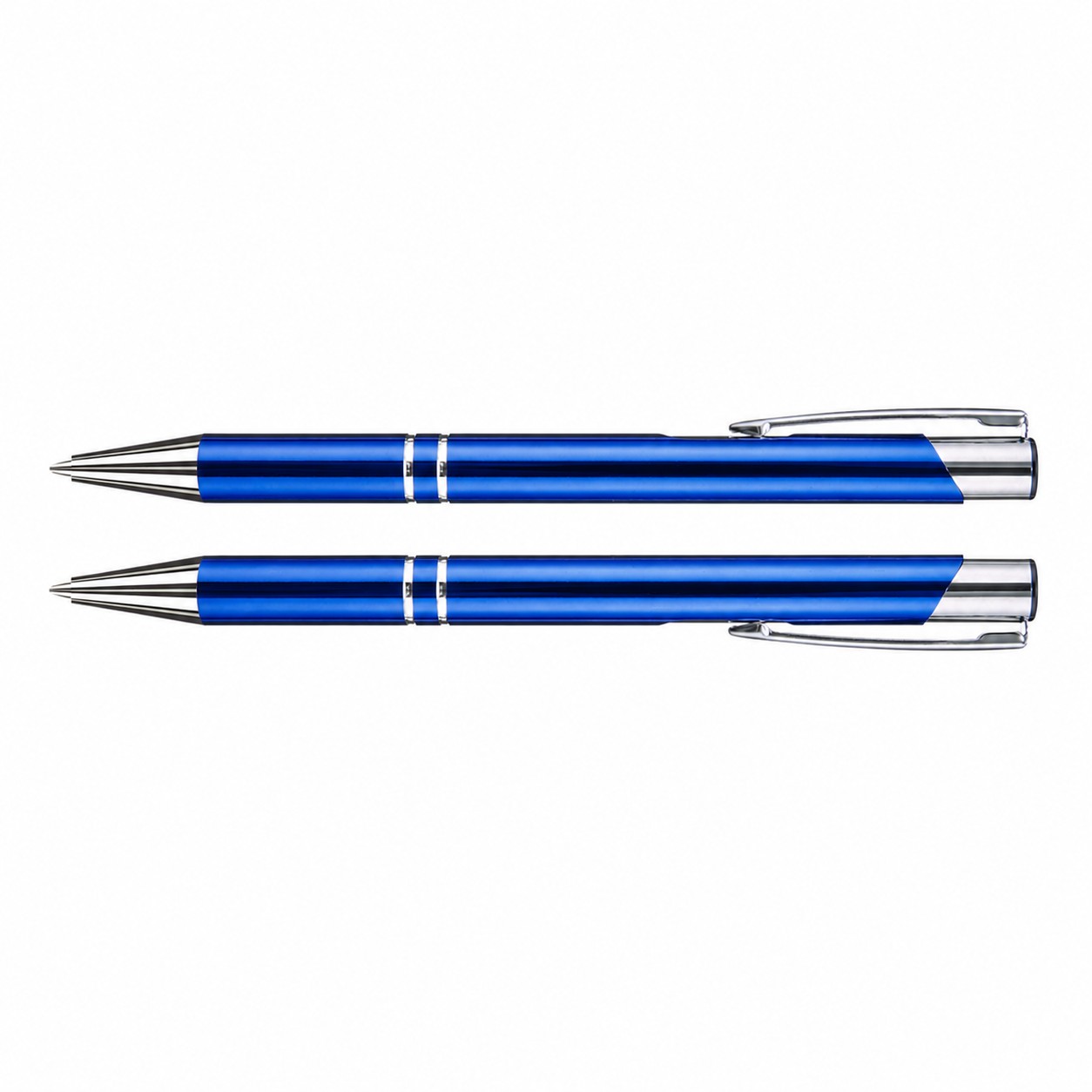 Metallic Aluminum Ballpoint Pen — Blue