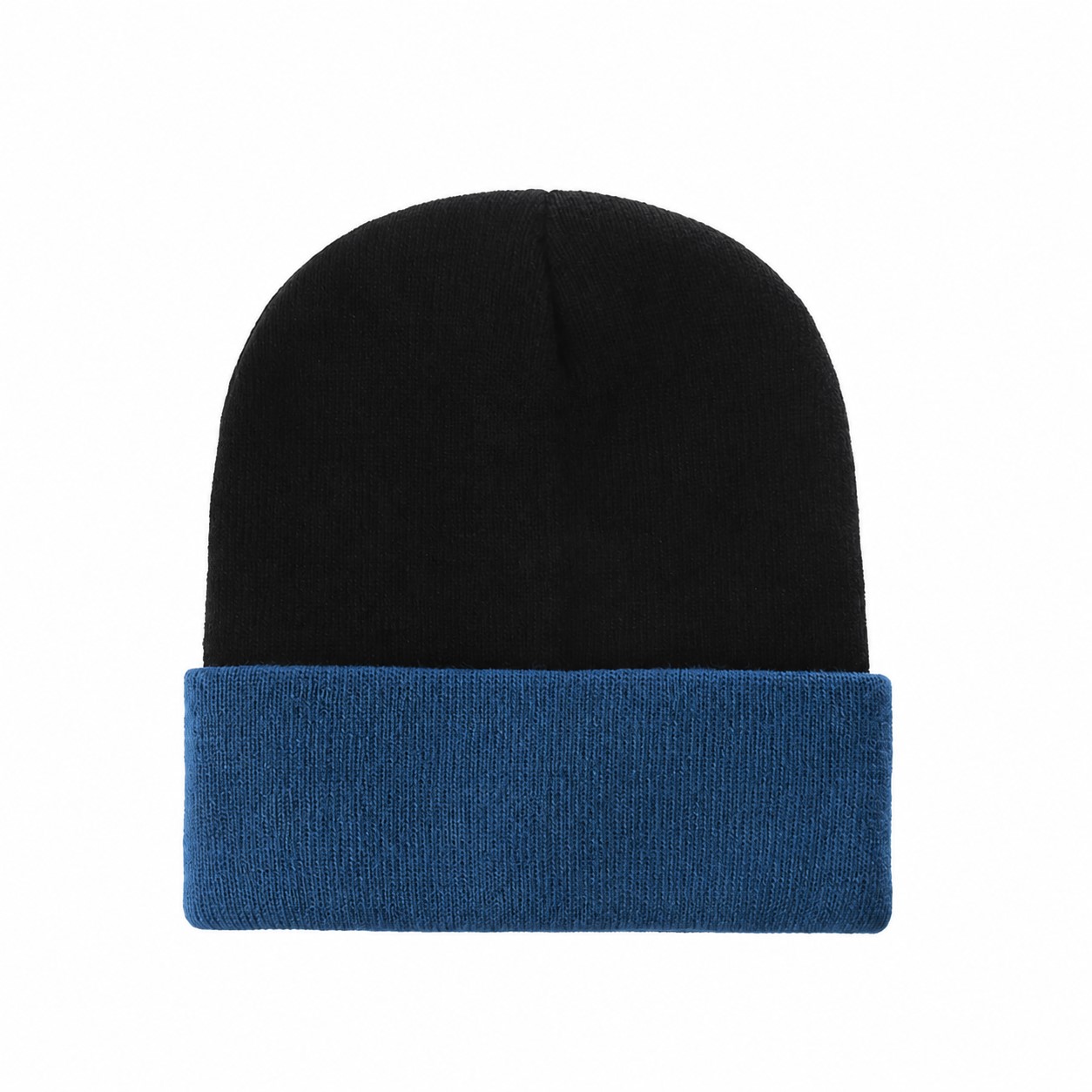 Polyester Two Tone Cuffed Beanie — Lake Blue