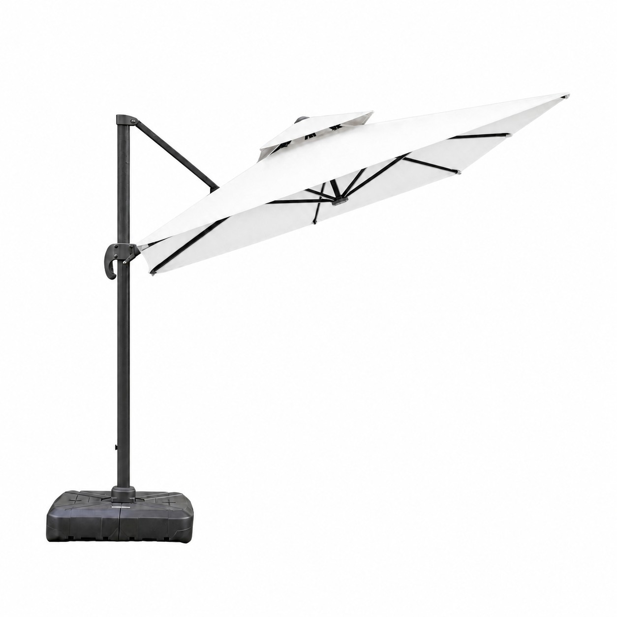 Square Cantilever Patio Umbrella — White
