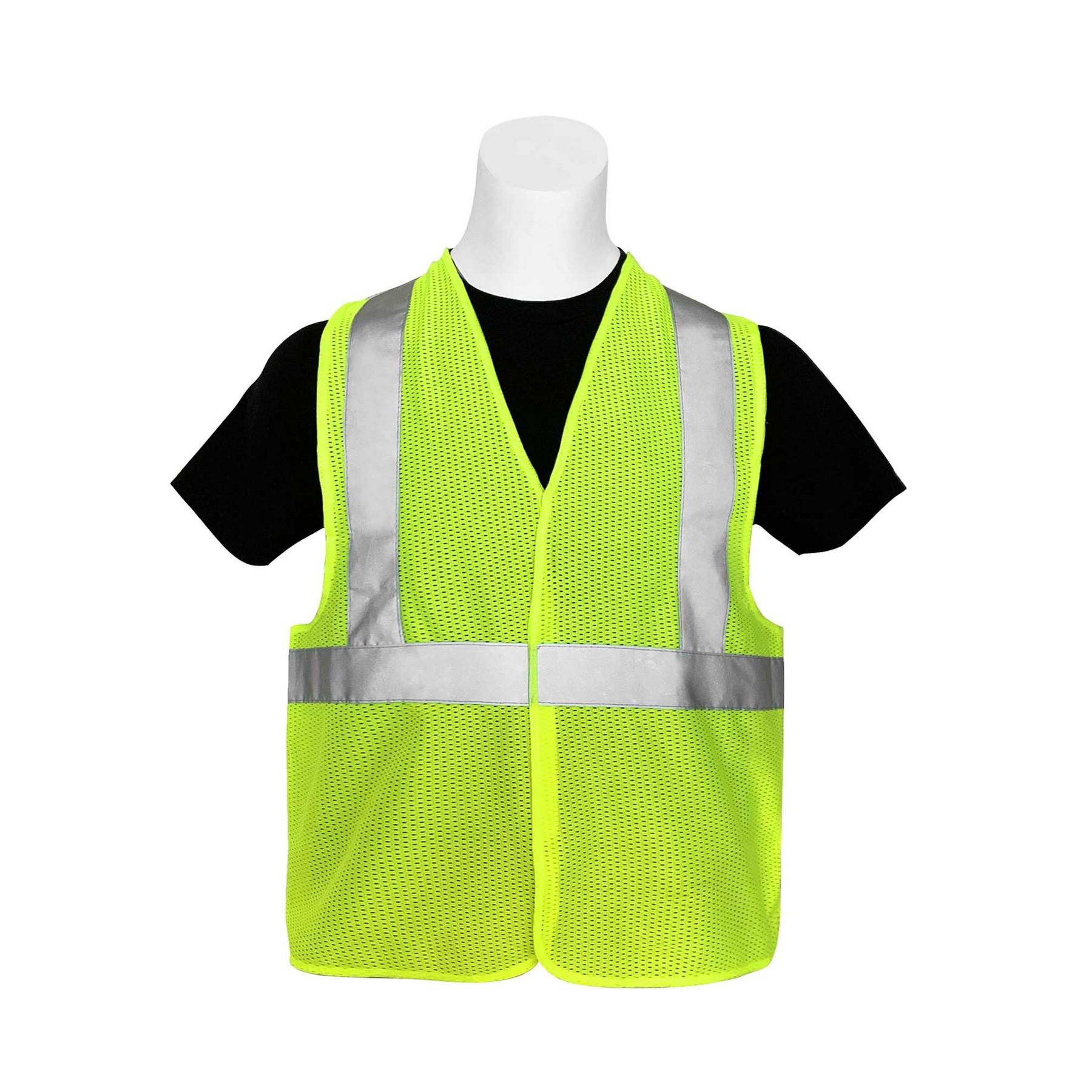 Polyester Reflective Strips Mesh Safety Vest — view 2