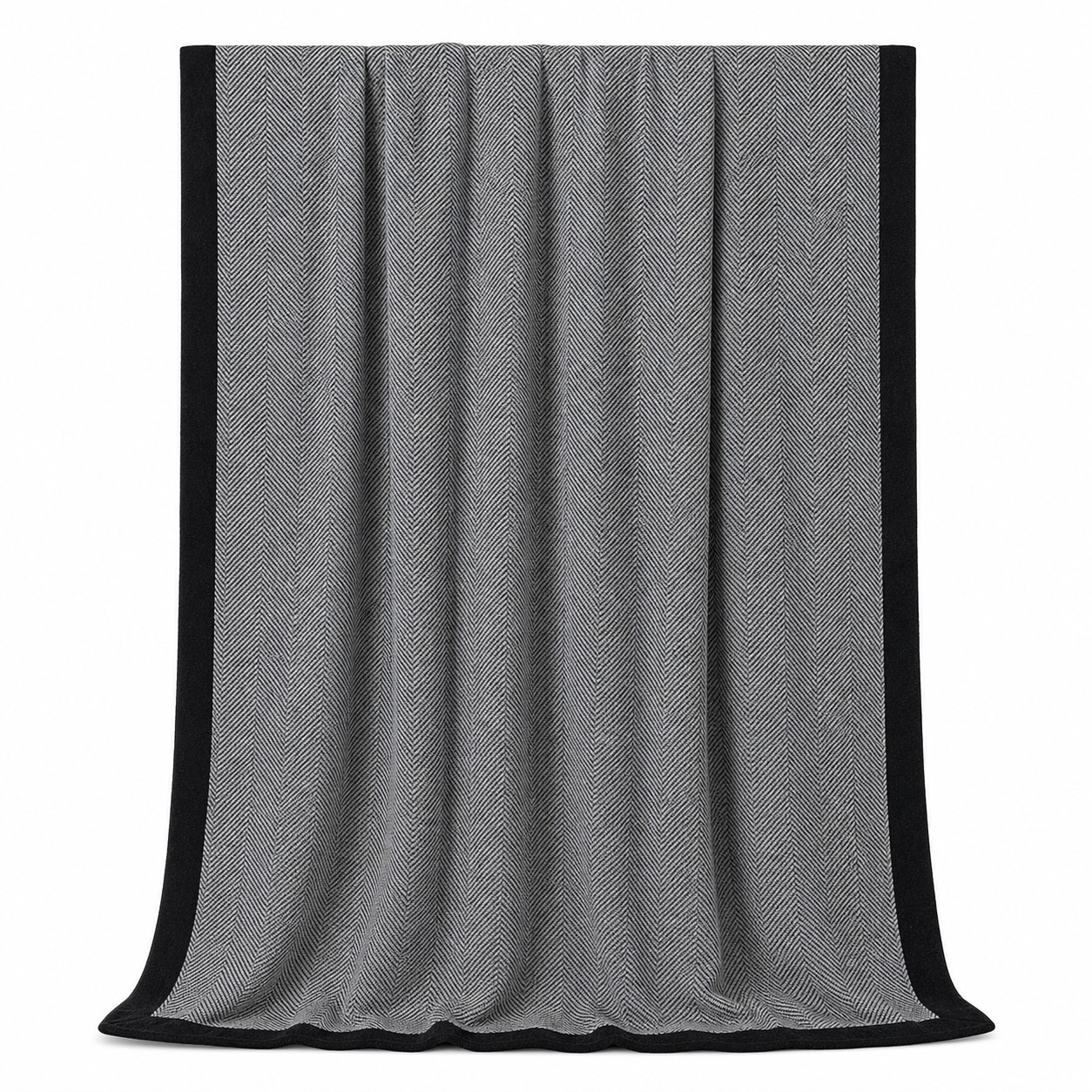 Herringbone Knit Acrylic Throw With Dark Border — view 2