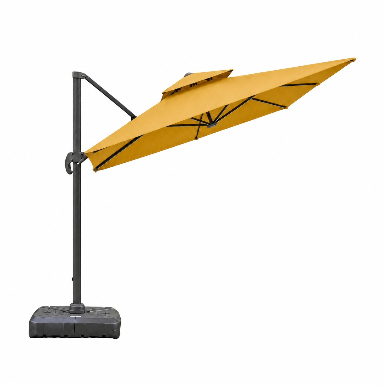 Square Cantilever Patio Umbrella — Gold