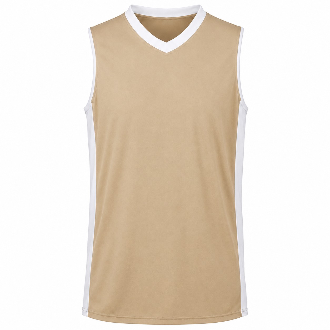Men's Polyester Basketball Jersey — Tan Beige