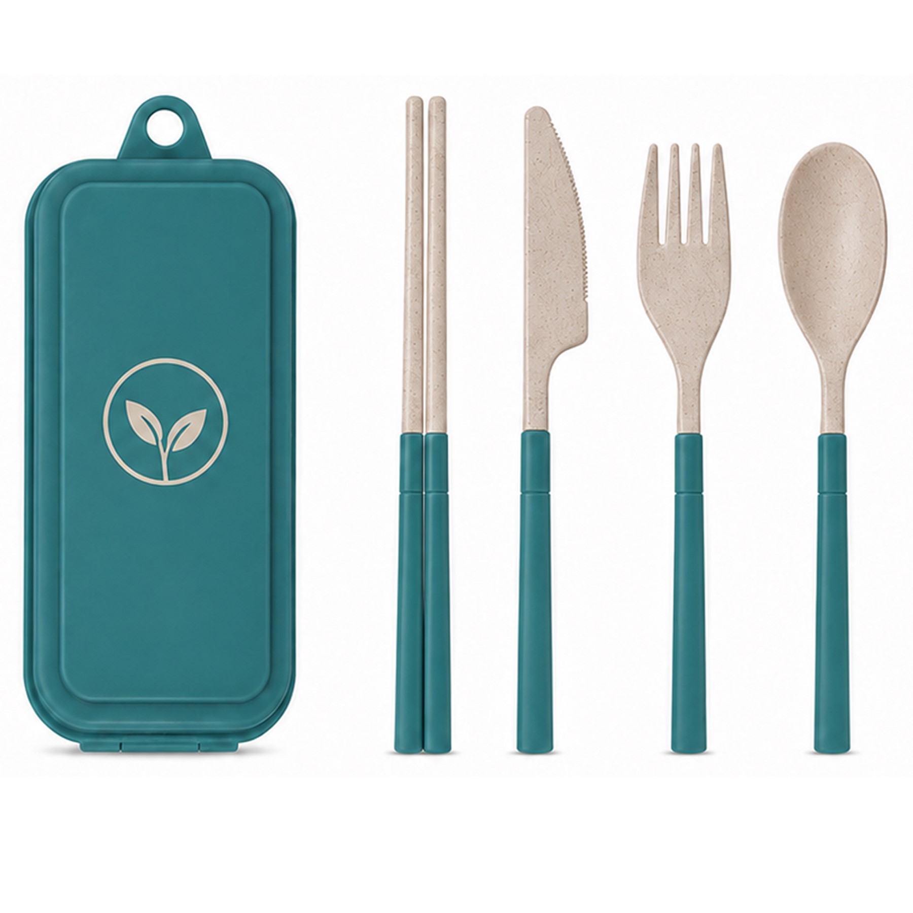 Wheat Straw Cutlery Set With Carrying Case