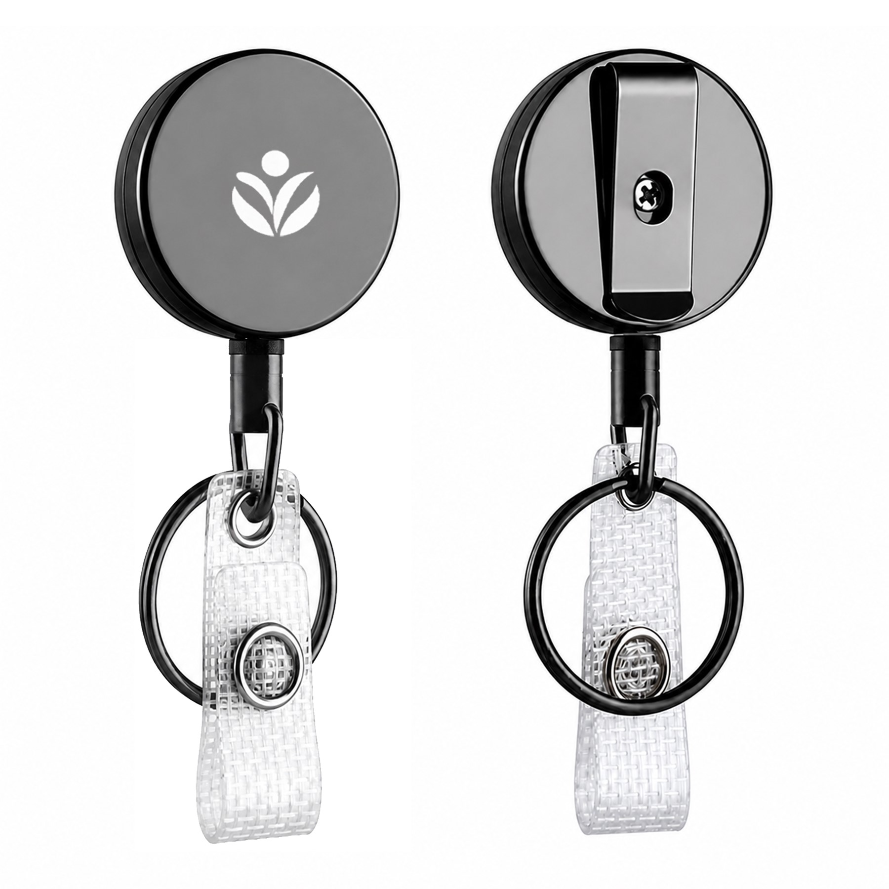 Round Metal Badge Reel With Key Ring
