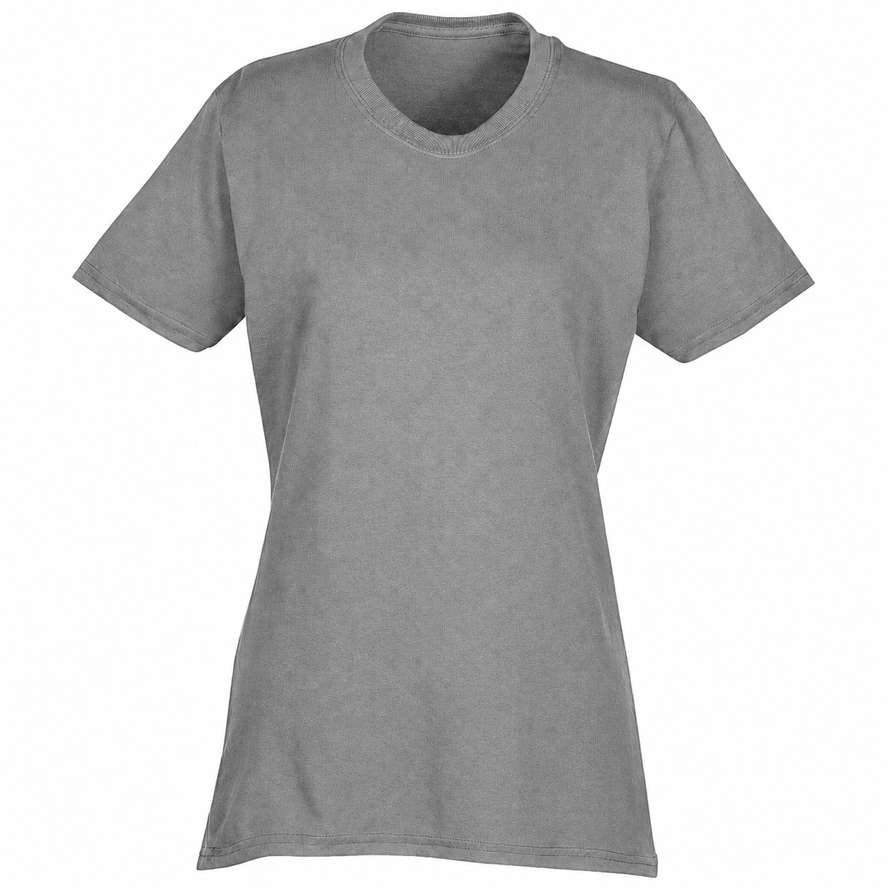 Ladies Cotton Polyester Crewneck Tee — Gray