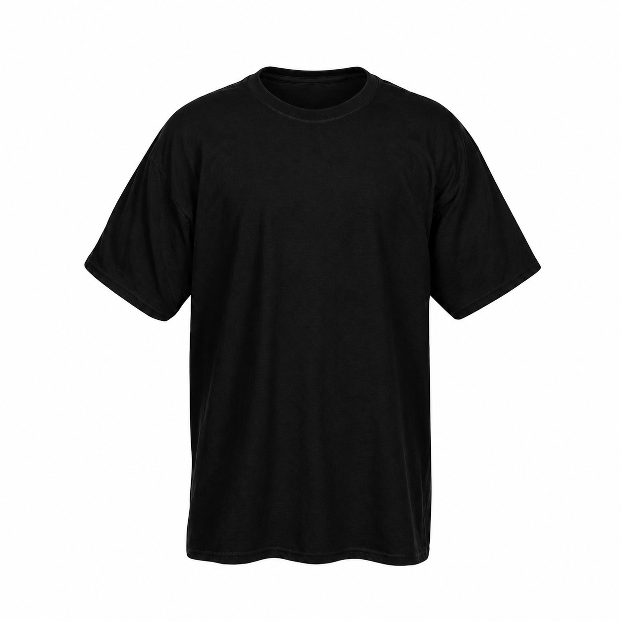 Cotton-Polyester Blend Crewneck T-Shirt — Black