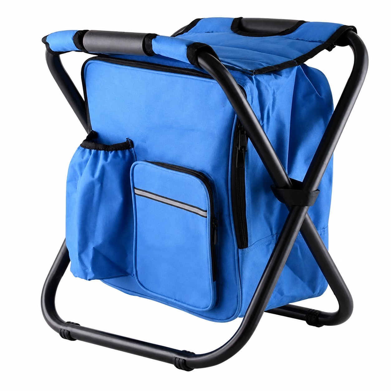 Polyester Folding Stool With Storage — view 2