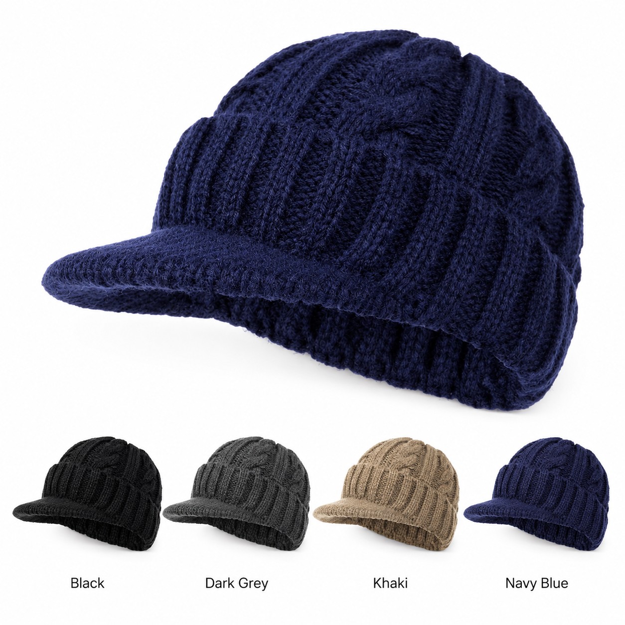 Polyester Peaked Knit Beanie