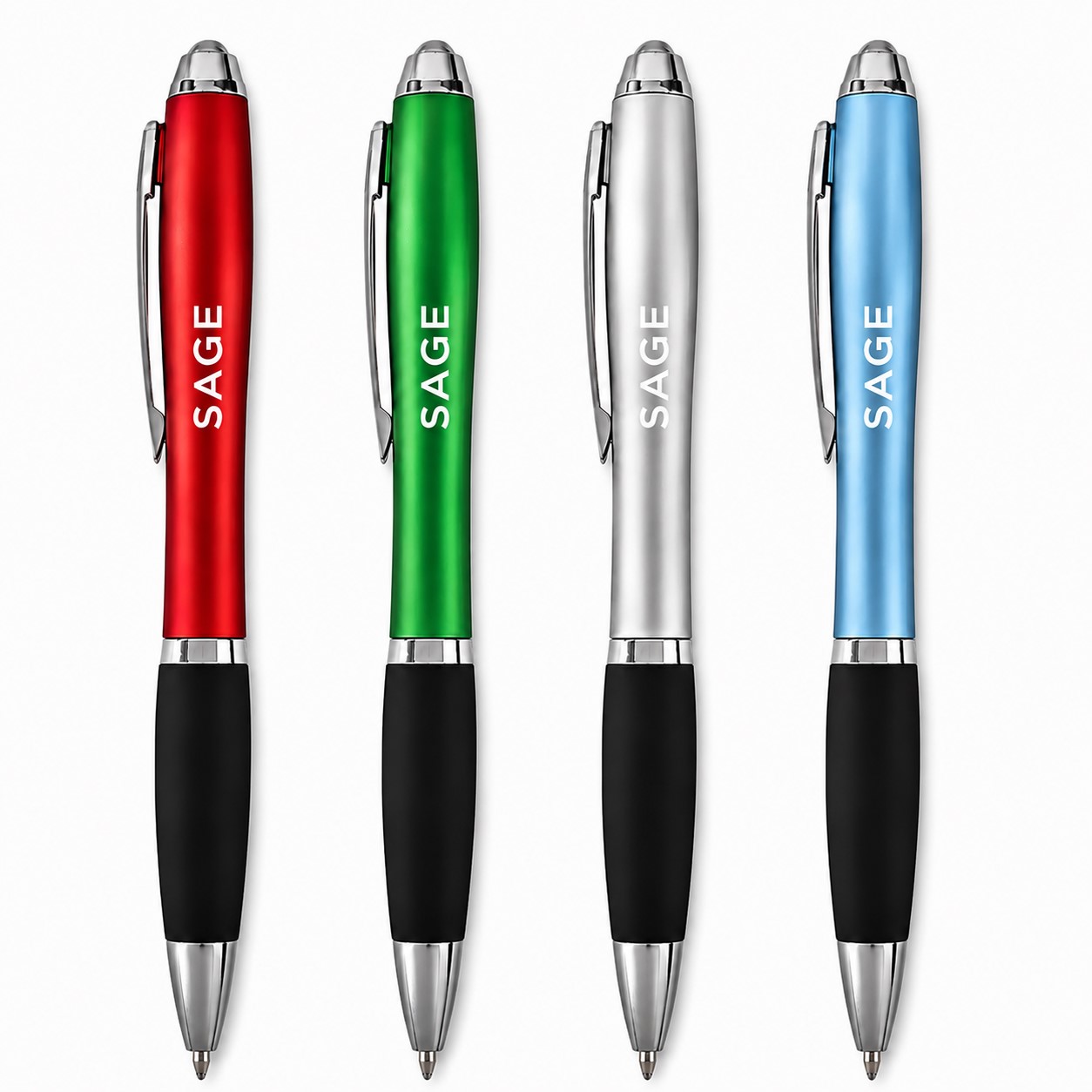 Metallic Ballpoint Pen With Black Grip