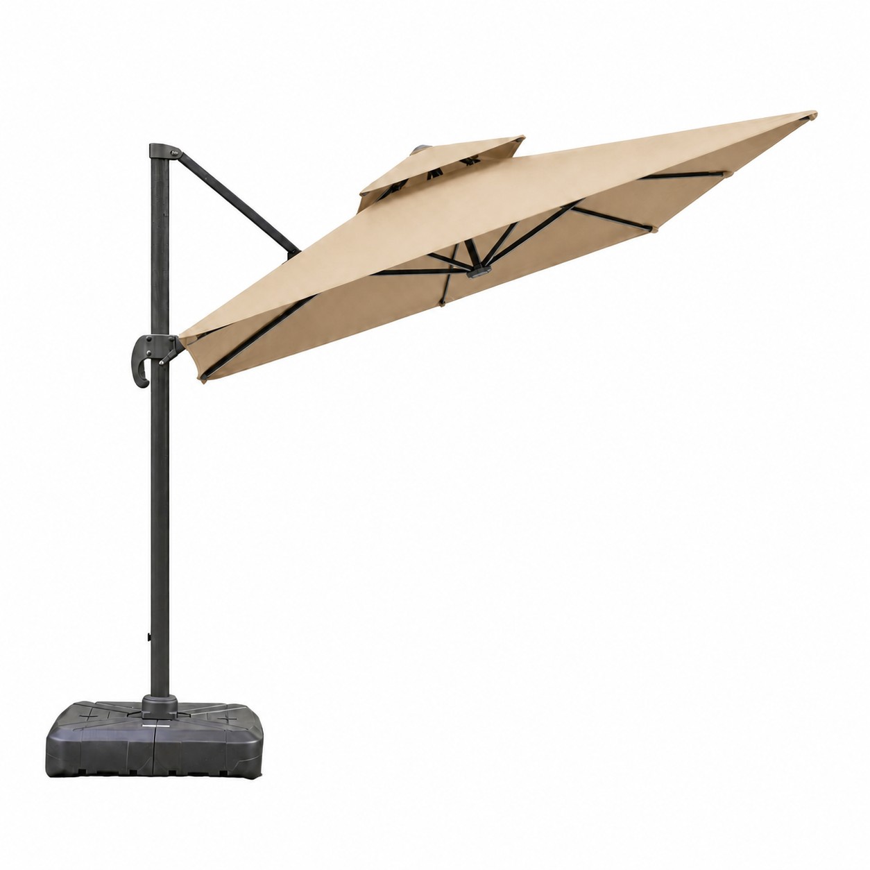 Square Cantilever Patio Umbrella — Tan Beige
