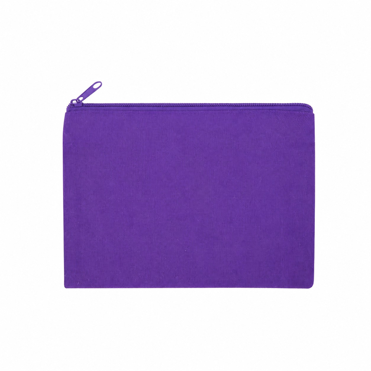 Cotton Solid Travel Pouch — Purple