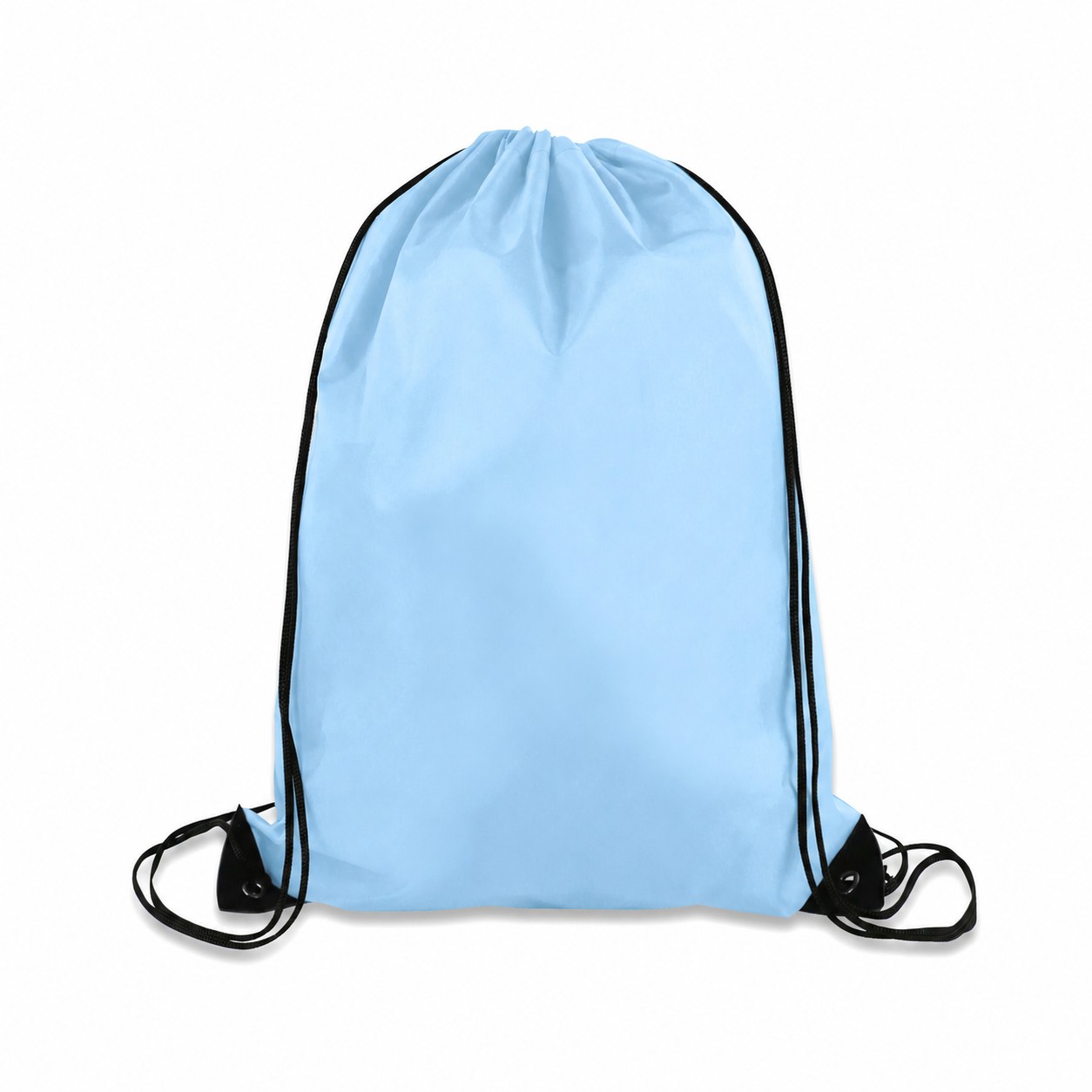 Metal Grommets 210D Polyester Drawstring Bag — Light Blue