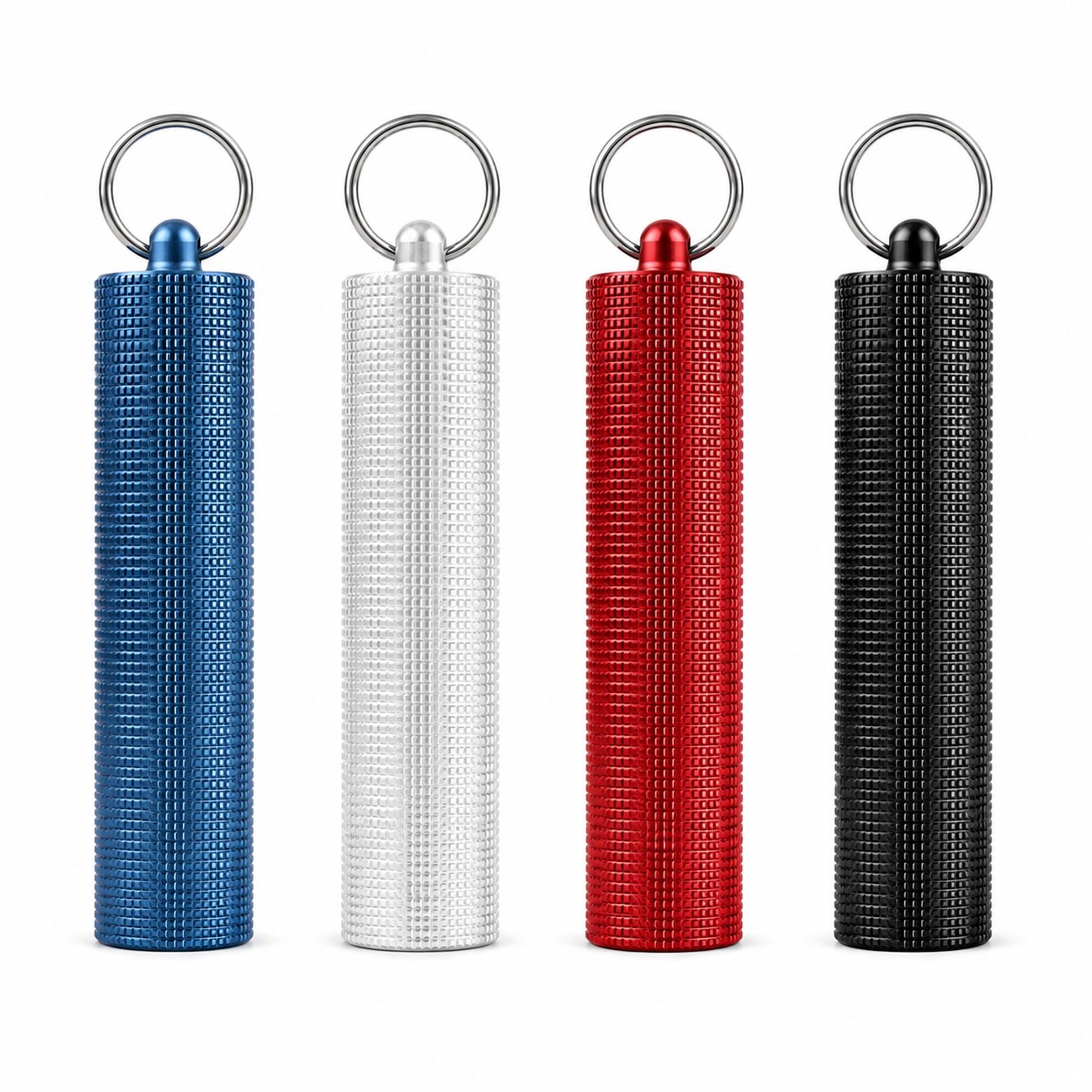 Segmented Aluminum Alloy Capsule Keychain