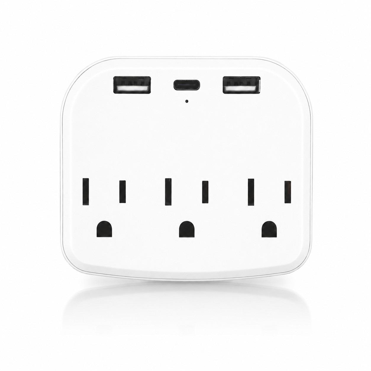 Outlet Extender With Phone Stand — White
