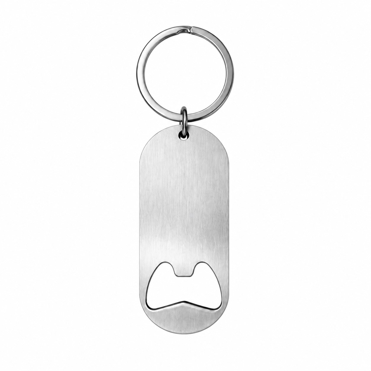 Brushed Stainless Steel Opener Keychain — view 2