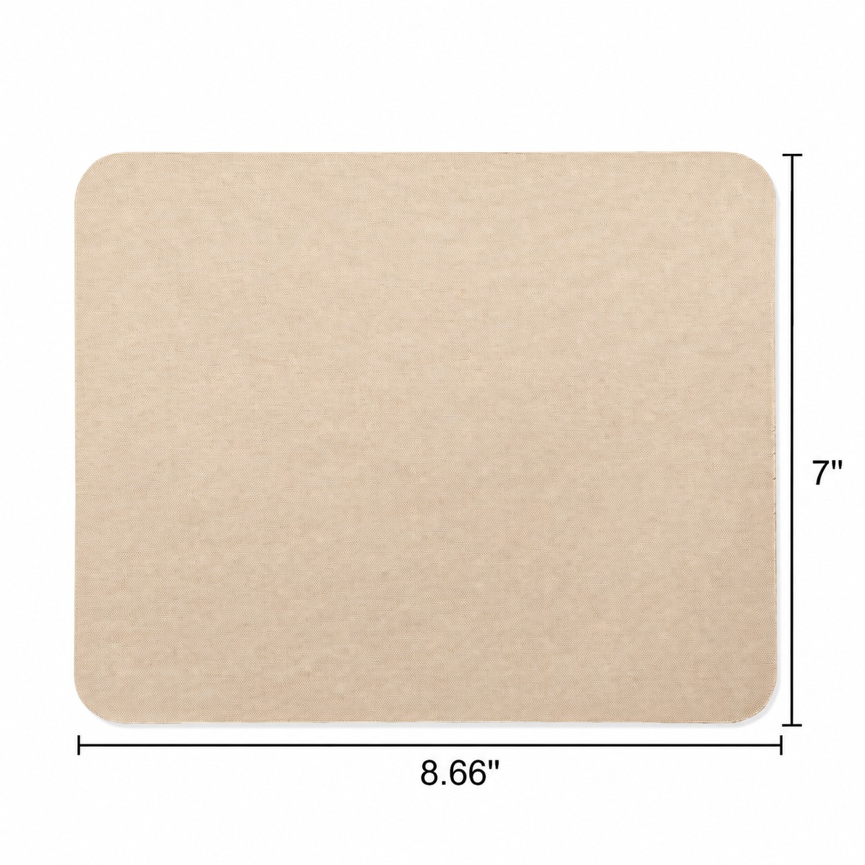 Fabric Mouse Pad With Rubber Foam Base — Tan Beige