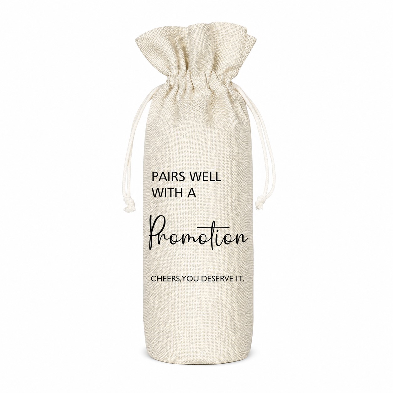 Tall Drawstring Wine Bottle Gift Bag — view 2
