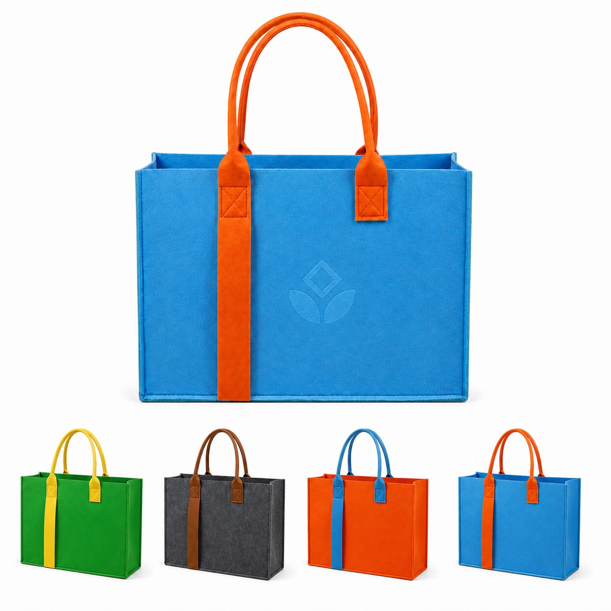 Felt Handbag With Long Carry Handles