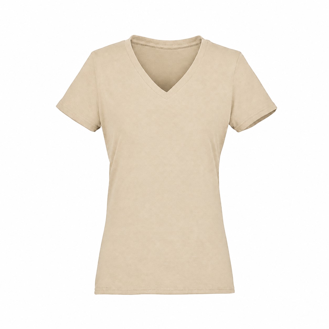 Ladies Tri Blend V Neck Tee — Beige