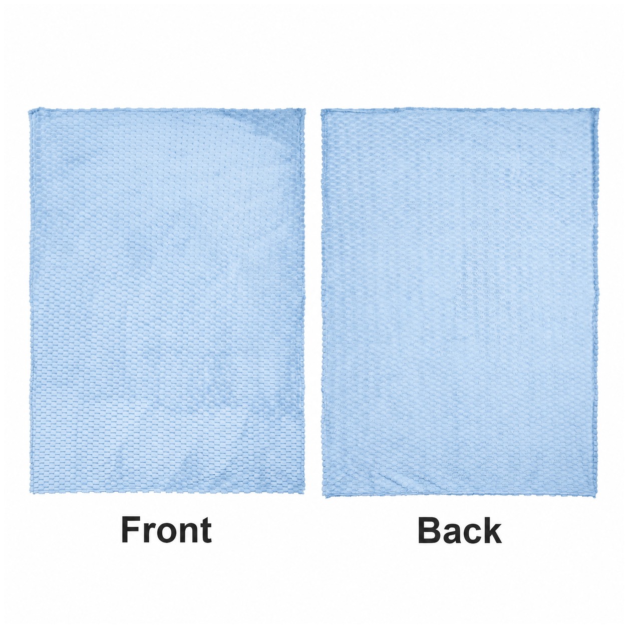300GSM Grid Flannel Throw Blanket — Light Blue