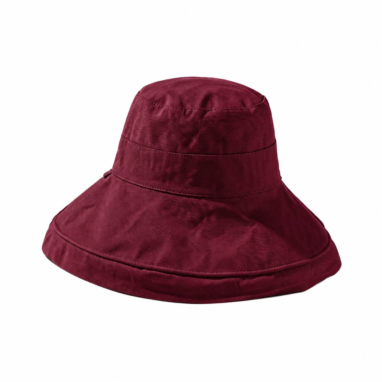 Cotton Reversible Bucket Sun Hat — Wine Red
